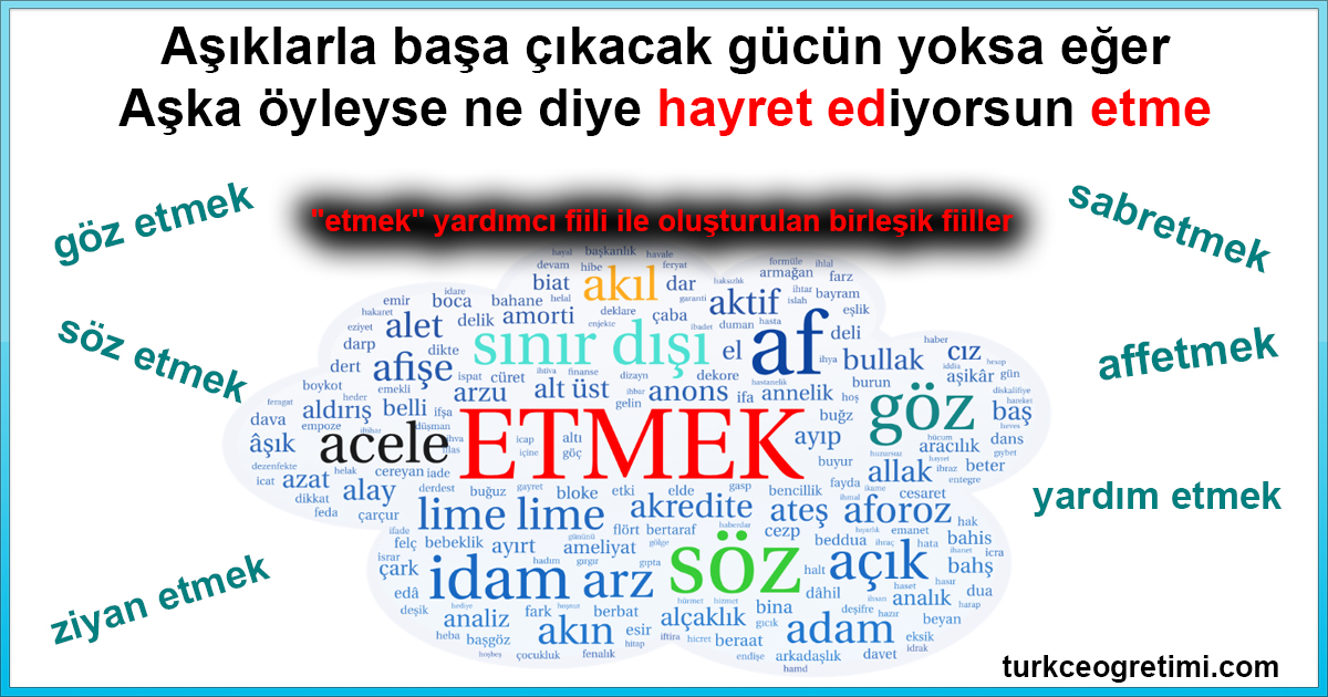 Etmek Yardimci Fiili Ile Olusturulan Birlesik Fiiller Turkce Ogretimi Yabancilara Turkce Ogretimi