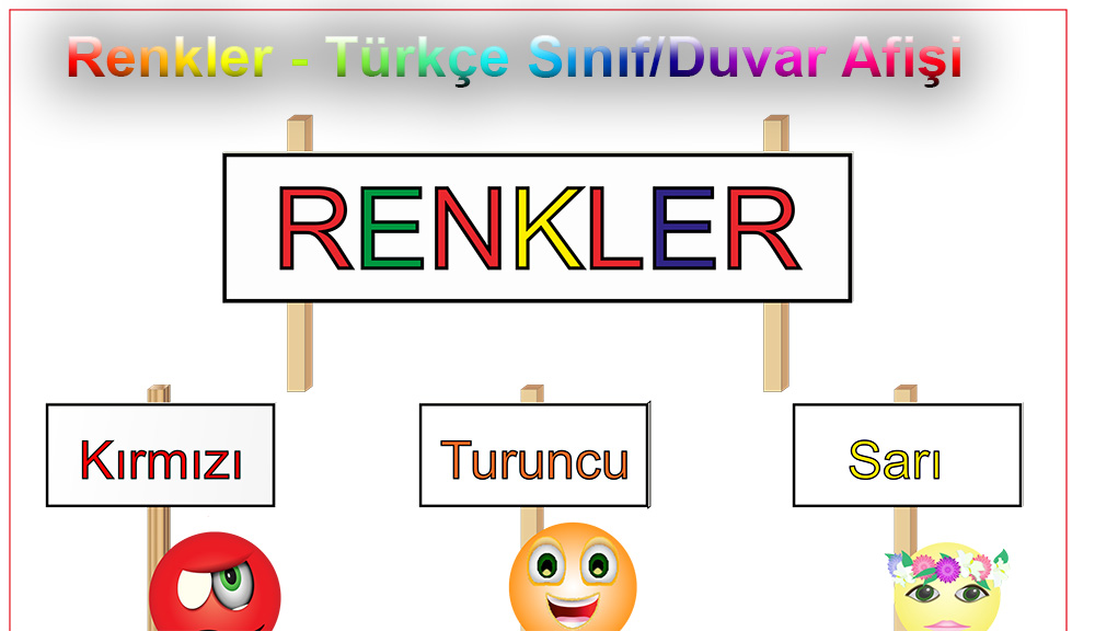 Renkler - Türkçe Sınıf/Duvar Afişi