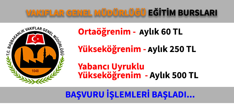 VGM 2019-2020 BURS BAŞVURULARI BAŞLADI