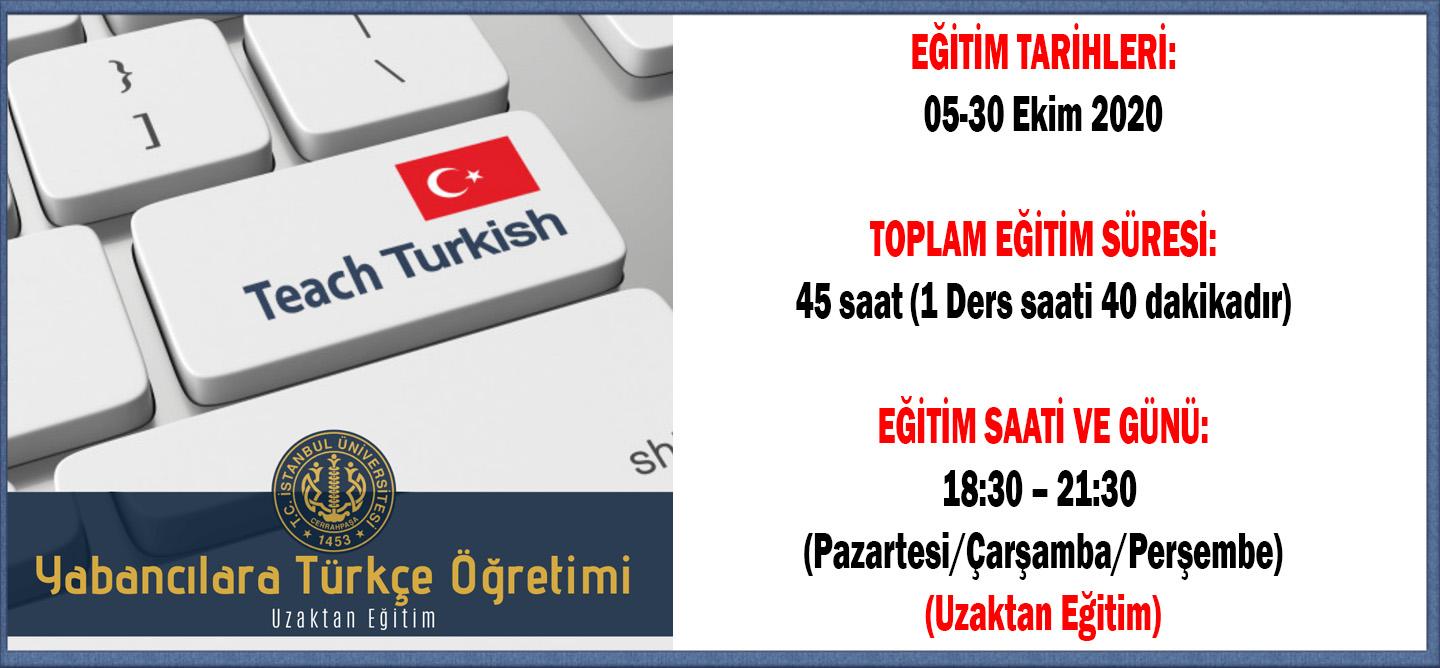 Yabancılara Türkçe Öğretimi Sertifika Programı (Uzaktan Eğitim)