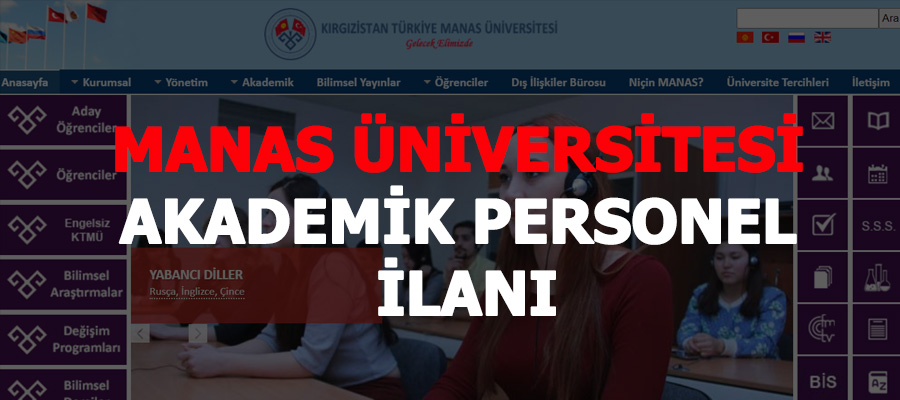 MANAS ÜNİVERSİTESİ AKADEMİK PERSONEL İLANI