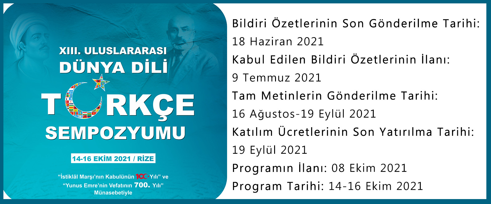 XIII. ULUSLARARASI DÜNYA DİLİ TÜRKÇE SEMPOZYUMU