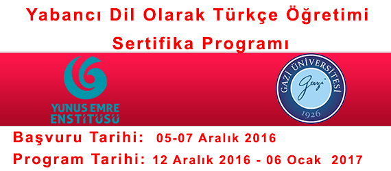 Yabancı Dil Olarak Türkçe Öğretimi Sertifika Programı